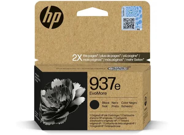 HP 937e EvoMore Black High Capacity Ink Cartridge - 4S6W9NE (Original)