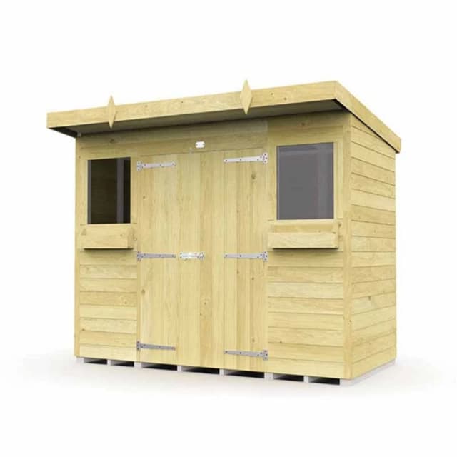 Buttercup Farm 8 x 4 Feet Pent Summer Shed - Wood - L118 x W243 x H201cm in Brown Brown Unisex