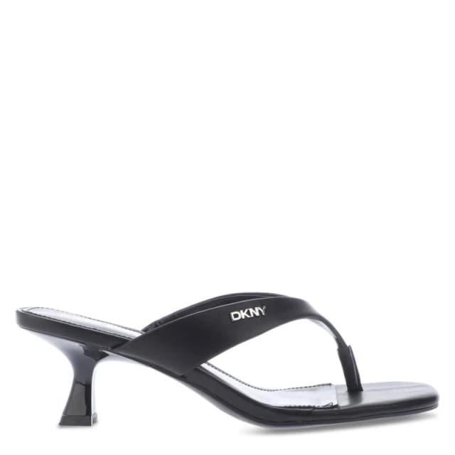 DKNY Mackey Heeled Thong Sandals Black female UK 4