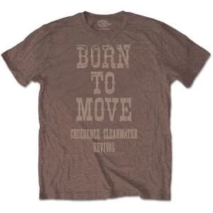 Creedence Clearwater Revival - Born To Move Unisex Large T-Shirt - Brown