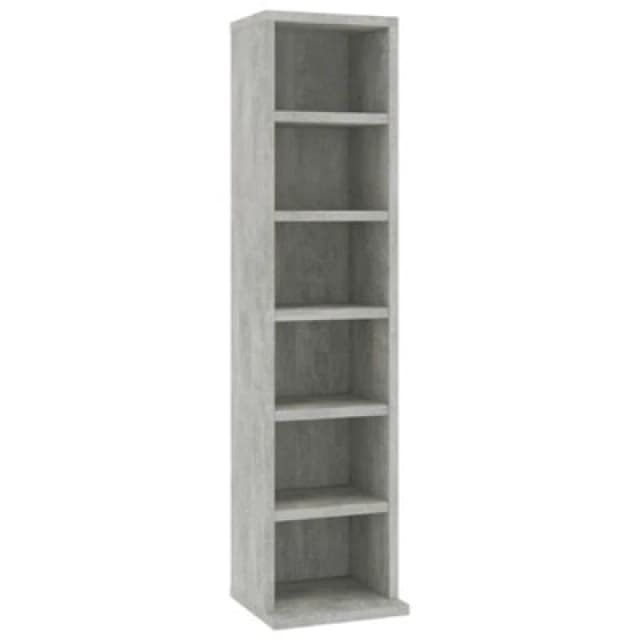 vidaXL CD Cabinet Concrete Grey 21x20x88cm Engineered Wood Storage Organiser