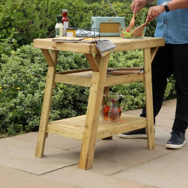 Zest Bbq Side Table Wooden Outdoor Table