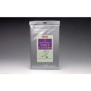 Caroline Square Paper Table Covers 90cm Silver, 2 Pack