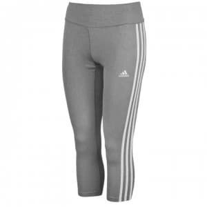 adidas 3 Stripe Three Quarter Tights Ladies - Grey/White
