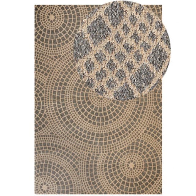 Beliani Rug Ariba Grey Beige 200 X 300 Cm Jute