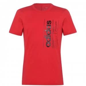 adidas Mens Brilliant Basics T-Shirt - Red/Black