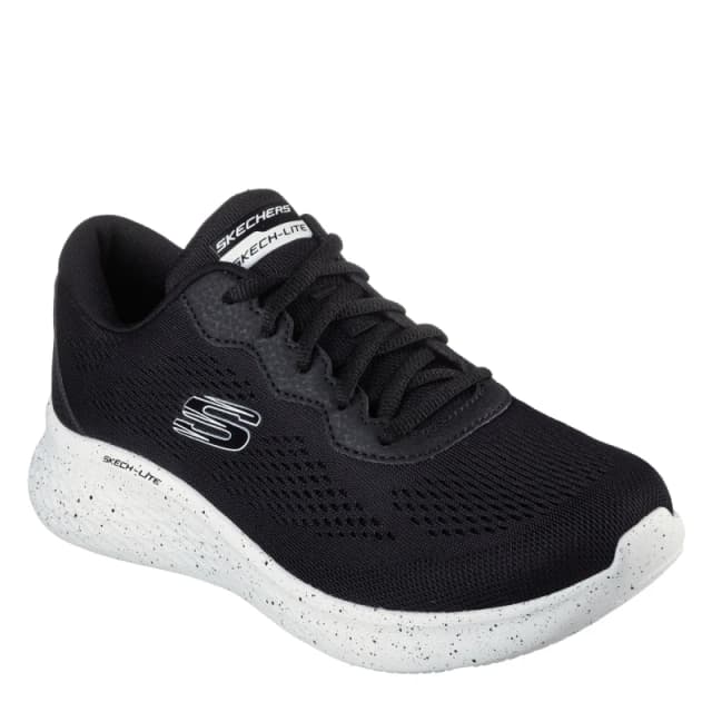 Skechers Womens Engineered Mesh Speckle Trim Slip On Trainers Black/White female 2 (35)