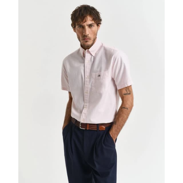 Gant Regular-Fit Classic Short Sleeves Oxford Shirt Pink male S