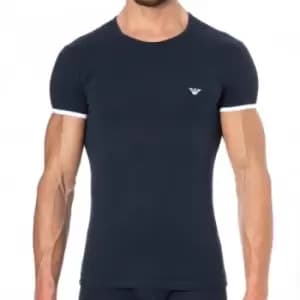 Emporio Armani Contrast Binding Cotton T-Shirt - Navy M