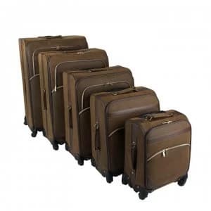 Kangol 4 Wheel 2Pcs Set Brown Suitcase