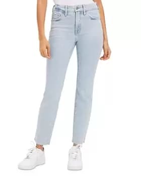 Good American Good Legs Cigarette Raw Hem Jeans in Indigo145