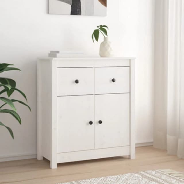 VIDAXL Sideboard White 70x35x80cm Solid Wood Pine Vidaxl 8720286922415