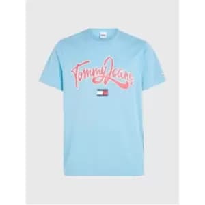 Tommy Jeans Tjm Reg College Pop Text Tee - Blue