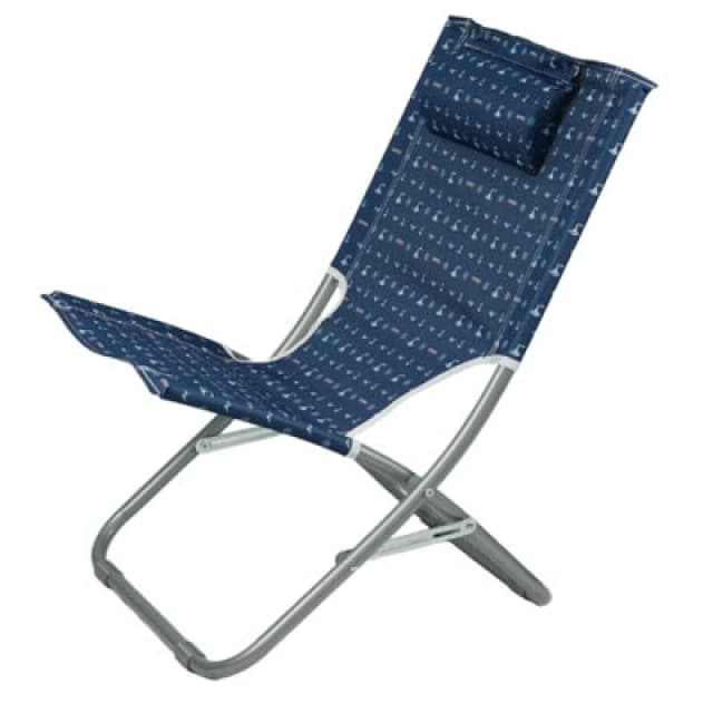 Gr8 Garden Adult Blue Folding Beach Chair Portable Metal Garden Patio Fishing Camping Seat