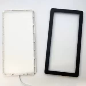 1x MATT BLACK Ultra-Slim Rectangle Under Cabinet Kitchen Light & Driver Kit - Warm White Diffused LED