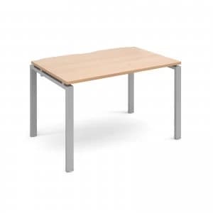Adapt II Single Desk 1200mm x 800mm - Silver Frame Beech top