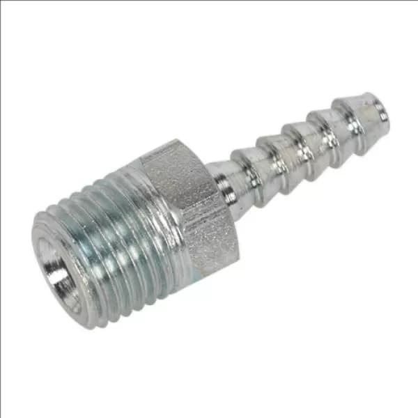 Genuine SEALEY AC38 Screwed Tailpiece Male 1/4BSPT - 3/16 Hose Pack of 5