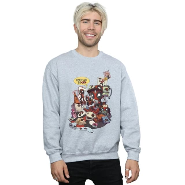 Marvel Marvel Men Deadpool Merchandise Royalties Sweatshirt in Grey Size: Small Grey S Male 5057736834282
