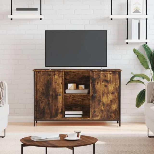 VIDAXL TV Cabinet Smoked Oak 100x35x65cm Engineered Wood Vidaxl 832780