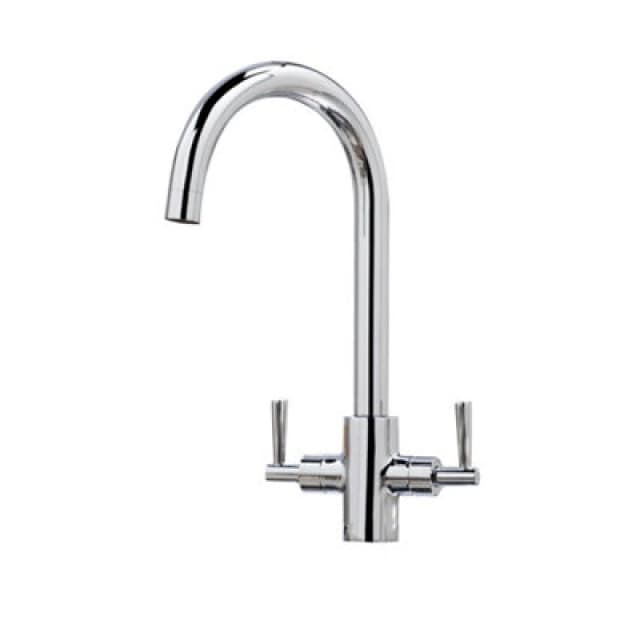 FNX Bathrooms Kingston Kitchen Tap Deck Mounted Chrome Lever Swivel Spout Manual Mixer