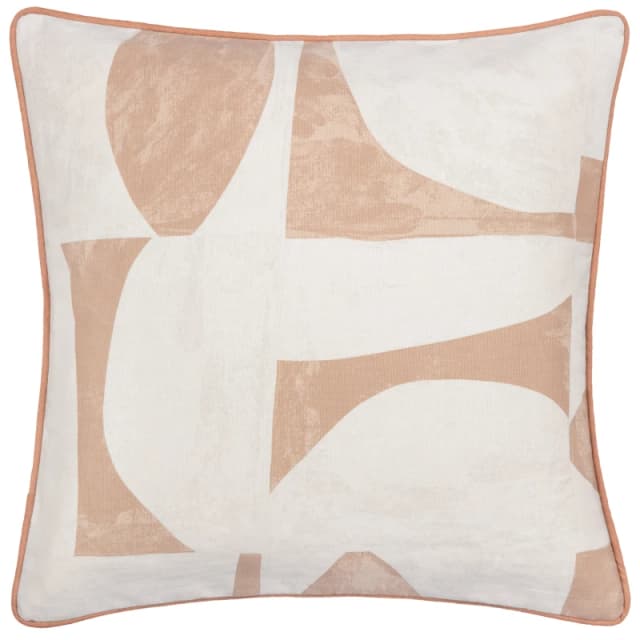 Carro Abstract Piped Cushion Clay, Clay / 45 x 45cm / Polyester Filled