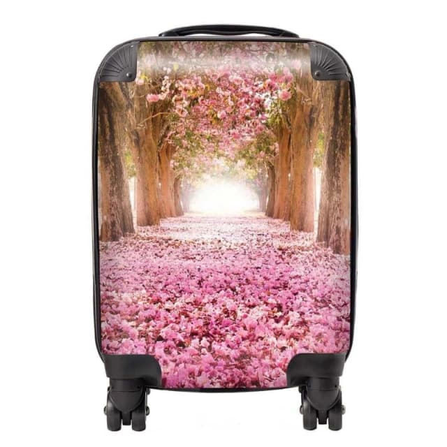 Warren Reed - Designer Pink Flower Tree Tunnel Suitcase Size: Large Pink Unisex Large