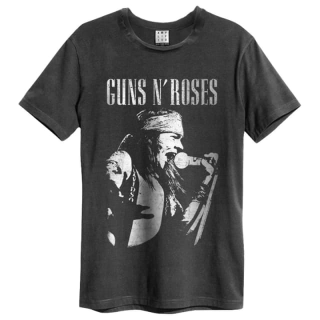 Amplified Amplified Men Axl Live Profile Guns N Roses T-Shirt in Charcoal Size: Small Charcoal S Male 5063470344987