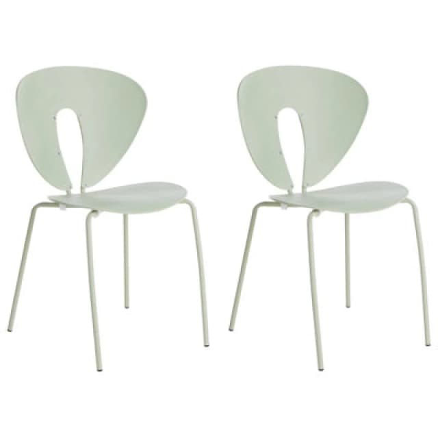 Beliani Set Of 2 Dining Chairs Tracy Light Green