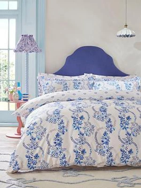 Cath Kidston Road Floral Duvet Cover Bedding Set Cornflower