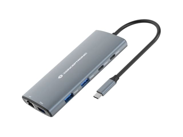 Conceptronic DONN06G 10-in-1 USB 3.2 Gen 1 Docking Station. HDMI. 100W
