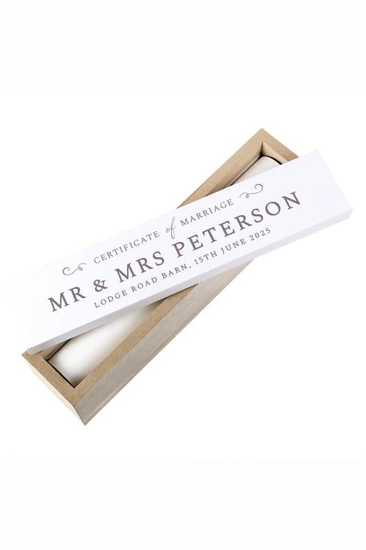 The Personalised Memento Company Personalised Wedding Certificate Holder Ivory WYDEX Female
