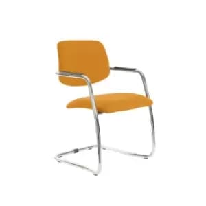 Dams MTO Tuba Chrome Cantilever Frame Conference Chair with Half Upholstered Bac