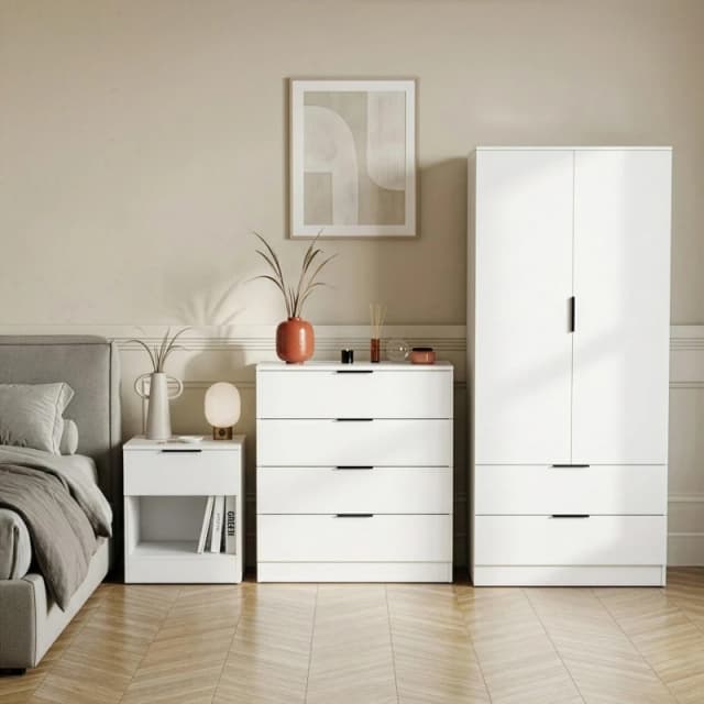 Lassic Vida Designs Trega 3 Piece Bedroom Set 1 White unisex 3 Piece