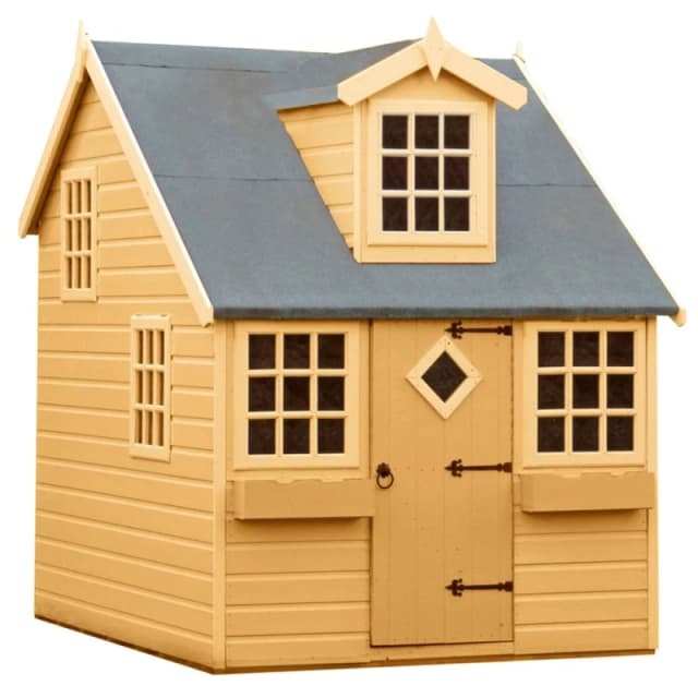 Shires Enchanted Cottage Playhouse Kid's Wendy House in Tan Tan Unisex