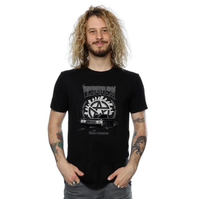 Supernatural Supernatural Men Winchester Bros T-Shirt in Black Size: Small Black S Male 5057245669108