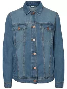 NOISY MAY Long Denim Jacket Women Blue