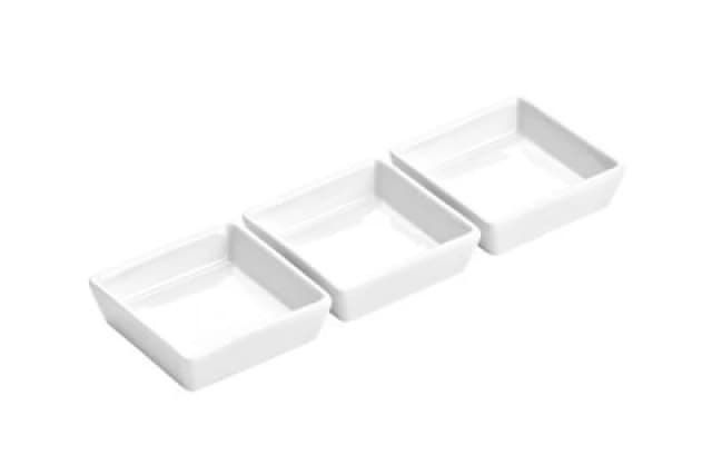 Premier Housewares Set Of Three Entree Square Serving Dishes White