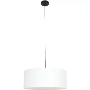 Sienna Sparkled Light Cylindrical Pendant Ceiling Light Matt Black, White Hood