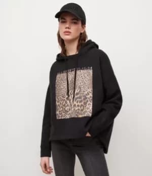 AllSaints Womens Capso Kiku Etienne Hoodie, Black, Size: M