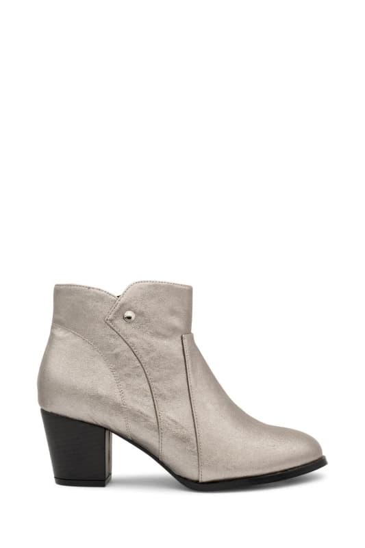 Paradox London Metallic 'Belinda' Wide Fit Mid Heel Ankle Boot Metallics