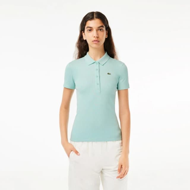 Lacoste Slim Fit L.12.D Ribbed Polo Shirt Mint female 10