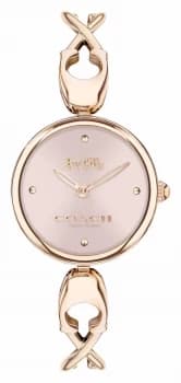 Coach Caroll Womens Rose Gold Bangle Bracelet Pink Dial Watch