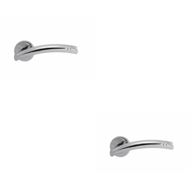 Loops 2x PAIR Arched Round Bar Lever with Ring Detailing Concealed Fix Polished Chrome Multi