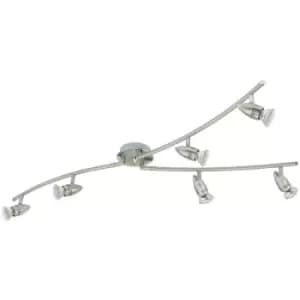 Netlighting Magnum 6 Light Spotlight with Chrome and Satin Nickel Finish, GU10