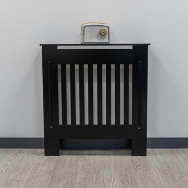 Jack Stonehouse Black Vertical Slat Mdf Radiator Cover - Small 78Cm (W) X 81.5Cm (H) X 19Cm (D)