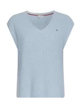 Tommy Hilfiger Hayana Detailed V-neck Sweater Vest In Blue - Size L
