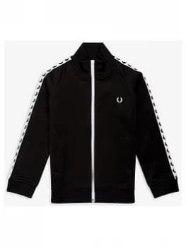 Fred Perry Boys Tape Track Jacket - Black, Size 11-12 Years