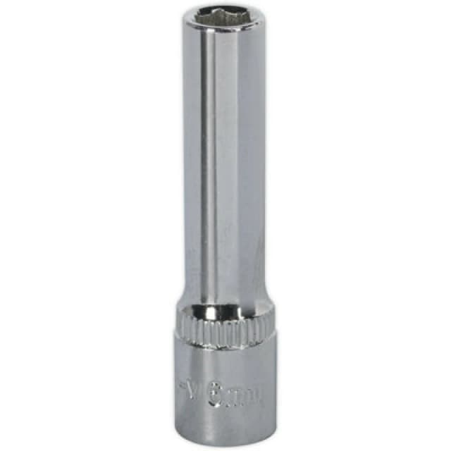 Loops 6mm Forged Steel DEEP Drive Socket - 1/4" Square Drive Polished Chrome Vanadium Metallics