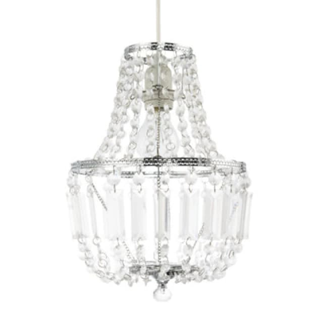 Happy Homewares Traditional Vintage Style Pendant Lighting Shade With Clear Acrylic