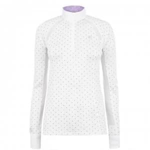Ariat Pro Show Shirt Womens - White/Plum Dot